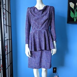 Vintage purple peplum dress